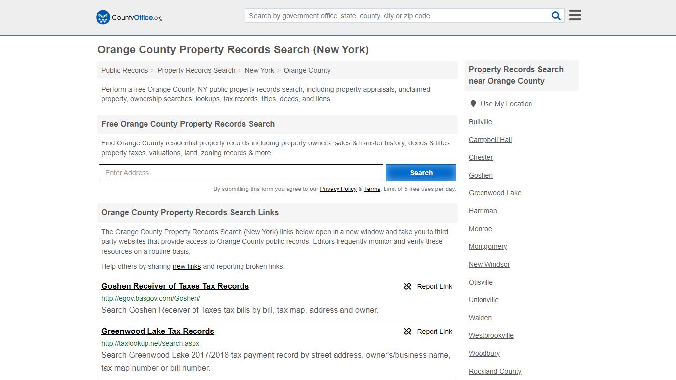 Orange County Property Records Search (New York) - County Office